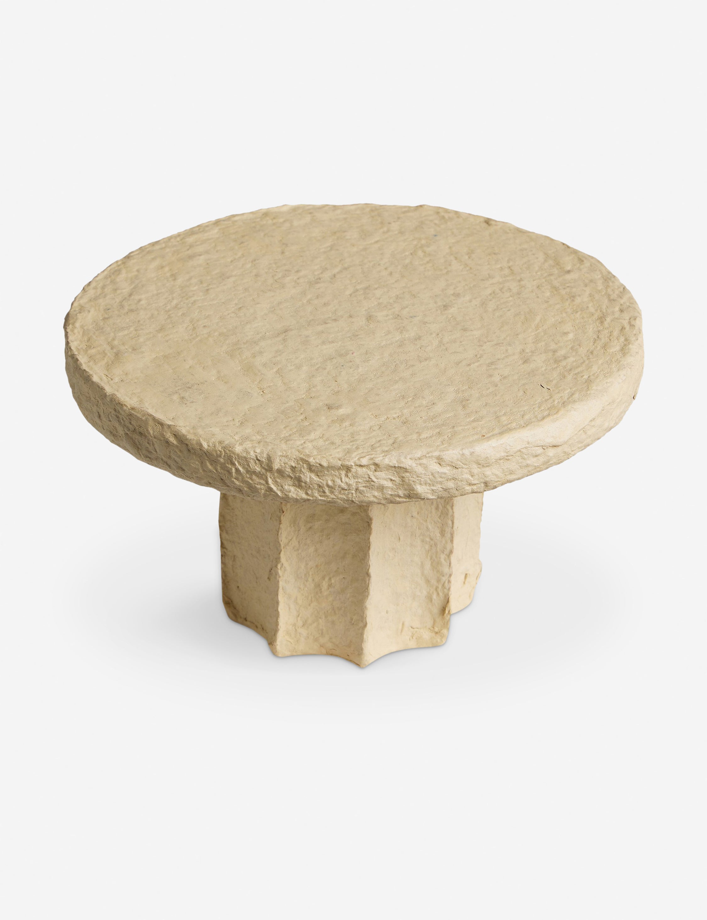 Classic Fluted Paper Mache Pedestal (Set of 2) - Natural - Image 4