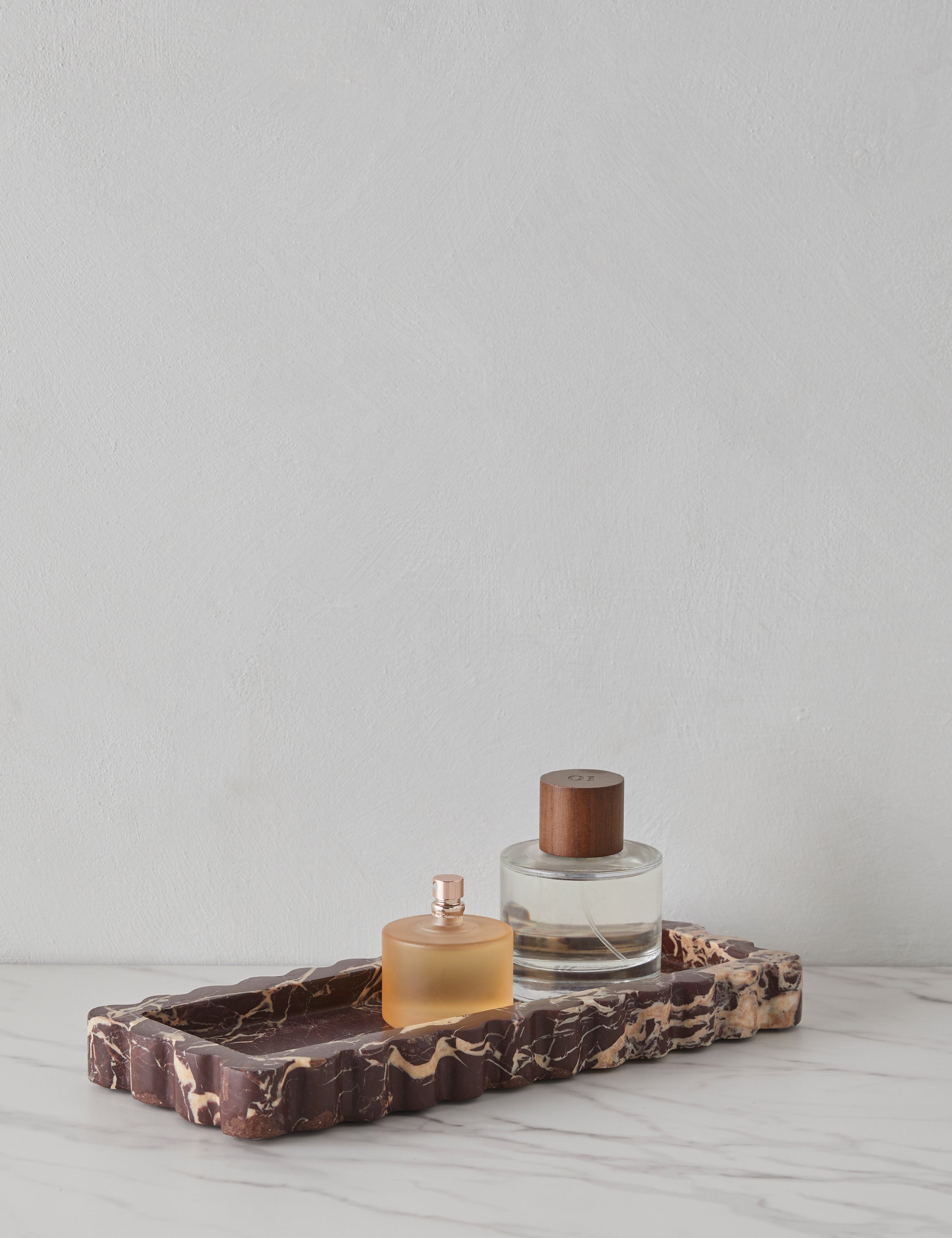 Sculptural Scalloped Stone Tray - CherryGoldMarble - Image 10
