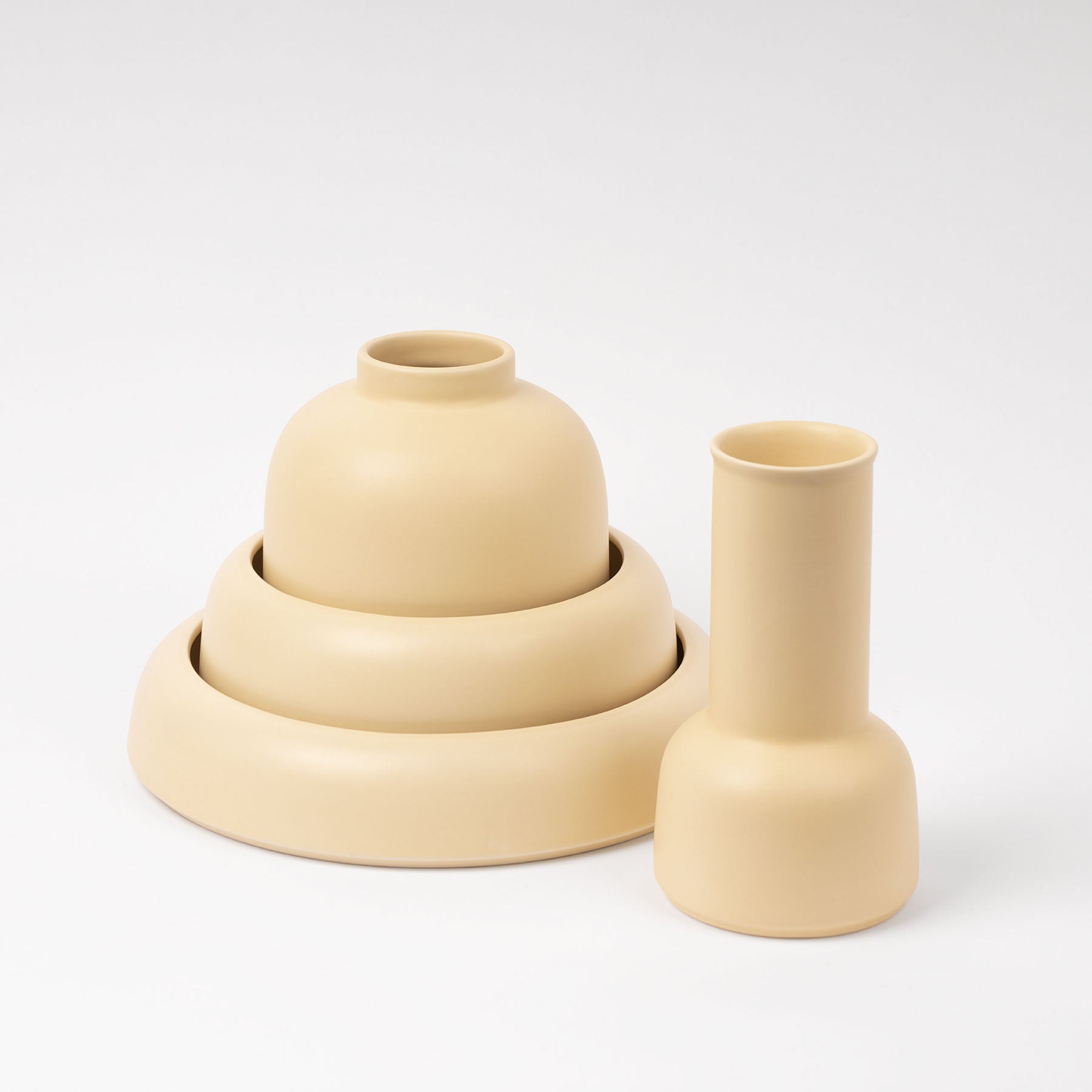 Soft Yellow Narrow-Neck Carafe - Modern Table Pitcher - Image 4