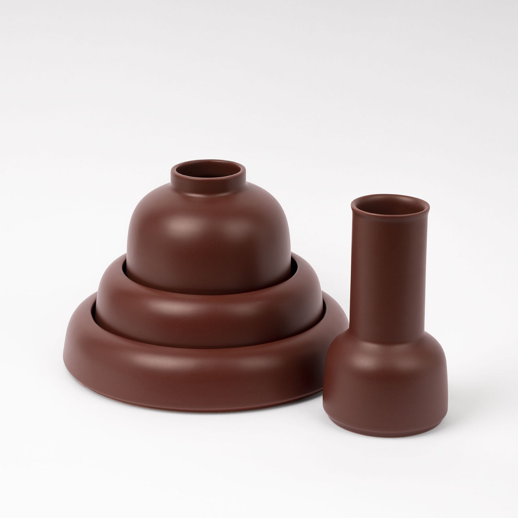 Tawny Sculptural Carafe - Tall-Neck Ceramic Pitcher - Image 4